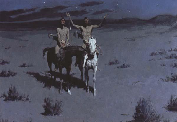 Frederic Remington Pretty Mother of the Night-White Otter is No longer a boy (mk43) oil painting image